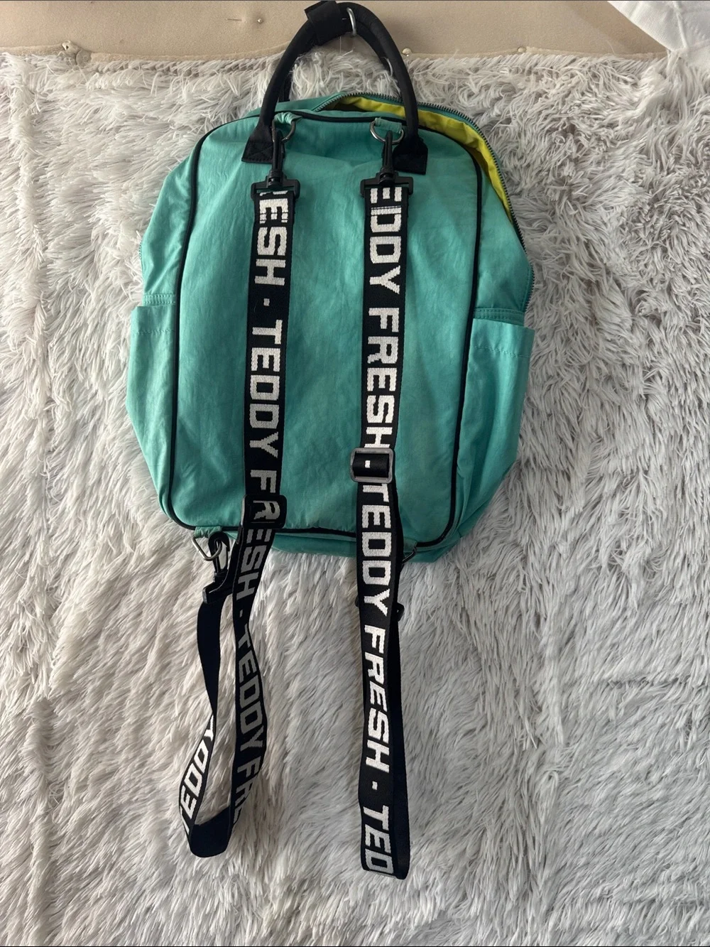 Teddy Fresh Colorblock Canvas Backpack in Pink, Yellow & Teal